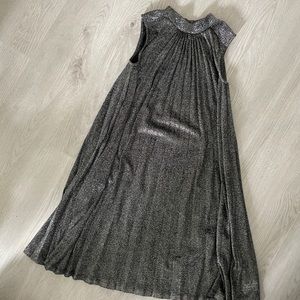Silver pleated Bebe dress